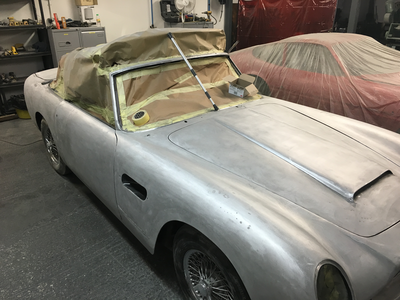 Aston Martin DB6 Volante Restoration -All filler and paint removed and panel gaps soon to be addressed