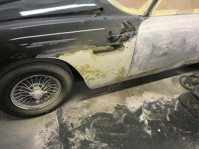 Aston Martin DB6 Volante Restoration -Lots of filler and paint to remove