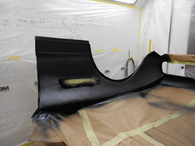 Aston Martin DBS Restoration -
front clip epoxy primed and 2k plyurethane stone chipped