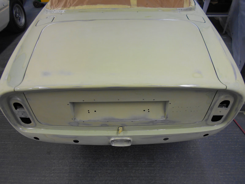 Aston Martin DB6 Volante Restoration -levelling complete after regapping the bootlid