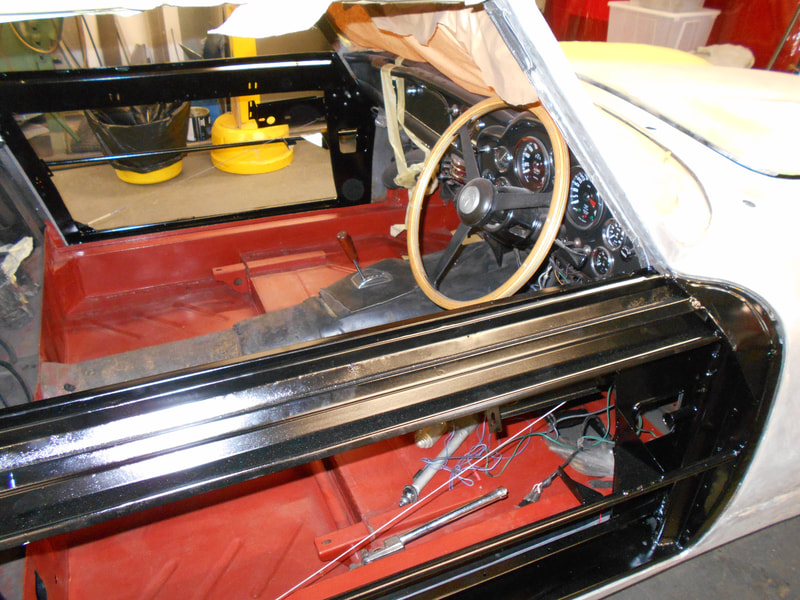 Aston Martin DB6 Volante Restoration -both door frame repairs completed and in epoxy primer