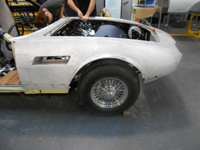 Aston Martin DBS Restoration -
front clip dry fitted for test fit