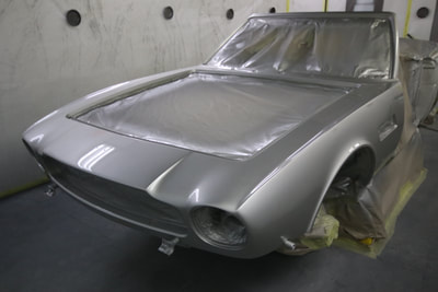 Aston Martin V8 paintwork -
the shell all painted