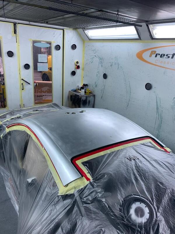 Aston Martin DBRS9 paintwork -
all material removed from roof