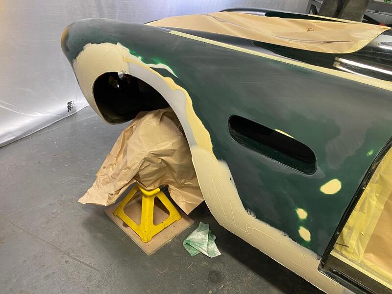 Aston Martin DB4 restoration - skimming up the edges 