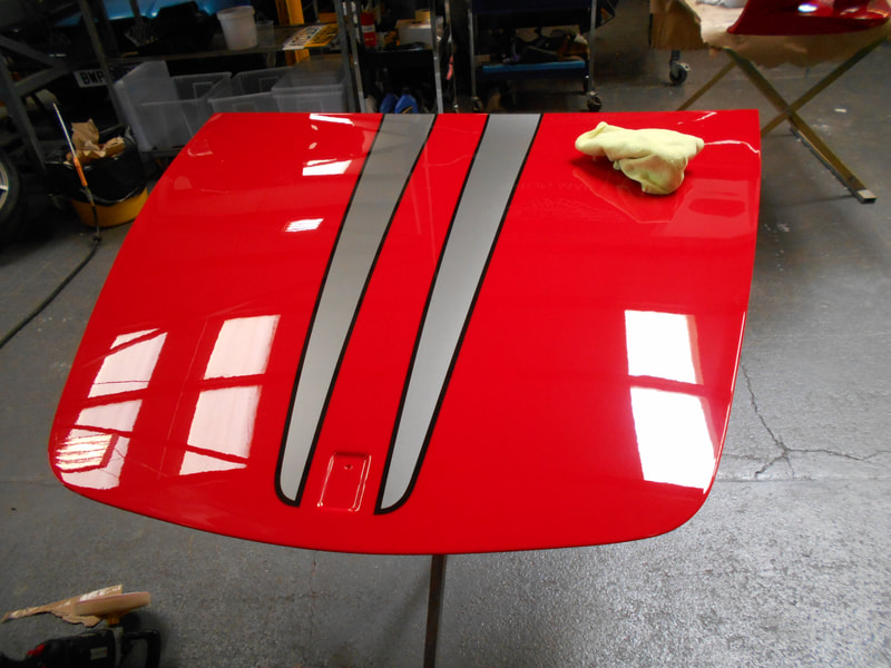Ferrari 430 paintwork - Scuderia stripes complete