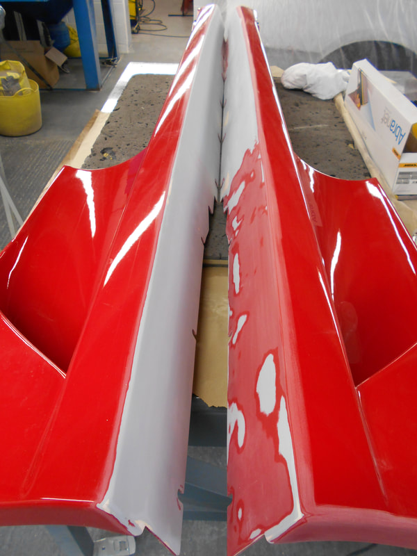 Ferrari 430 paintwork - sills in prep process